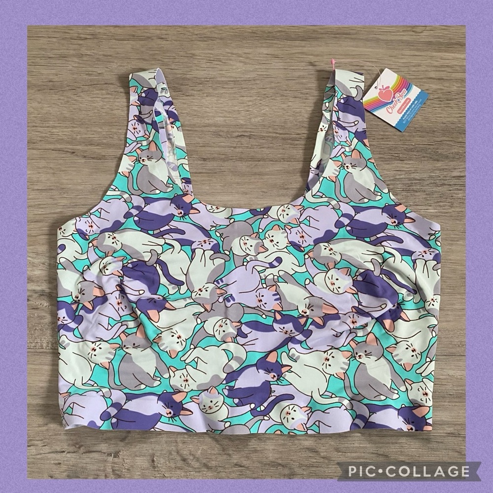 😻CAT PRINT SEAMLESS BRALETTE😻